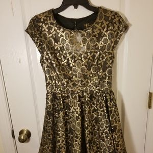 Backless Black & Gold Party Dress